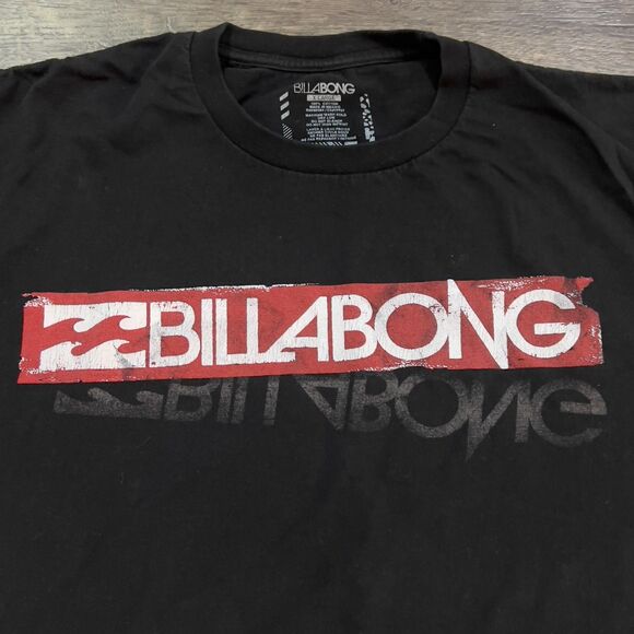 Billabong Surf Tee T-Shirt Black Red White - Men's Size XL - Picture 2 of 6